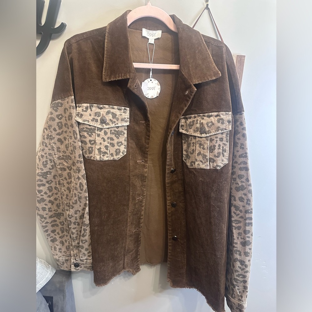 ODDI Brown Jacket with Pink Accents